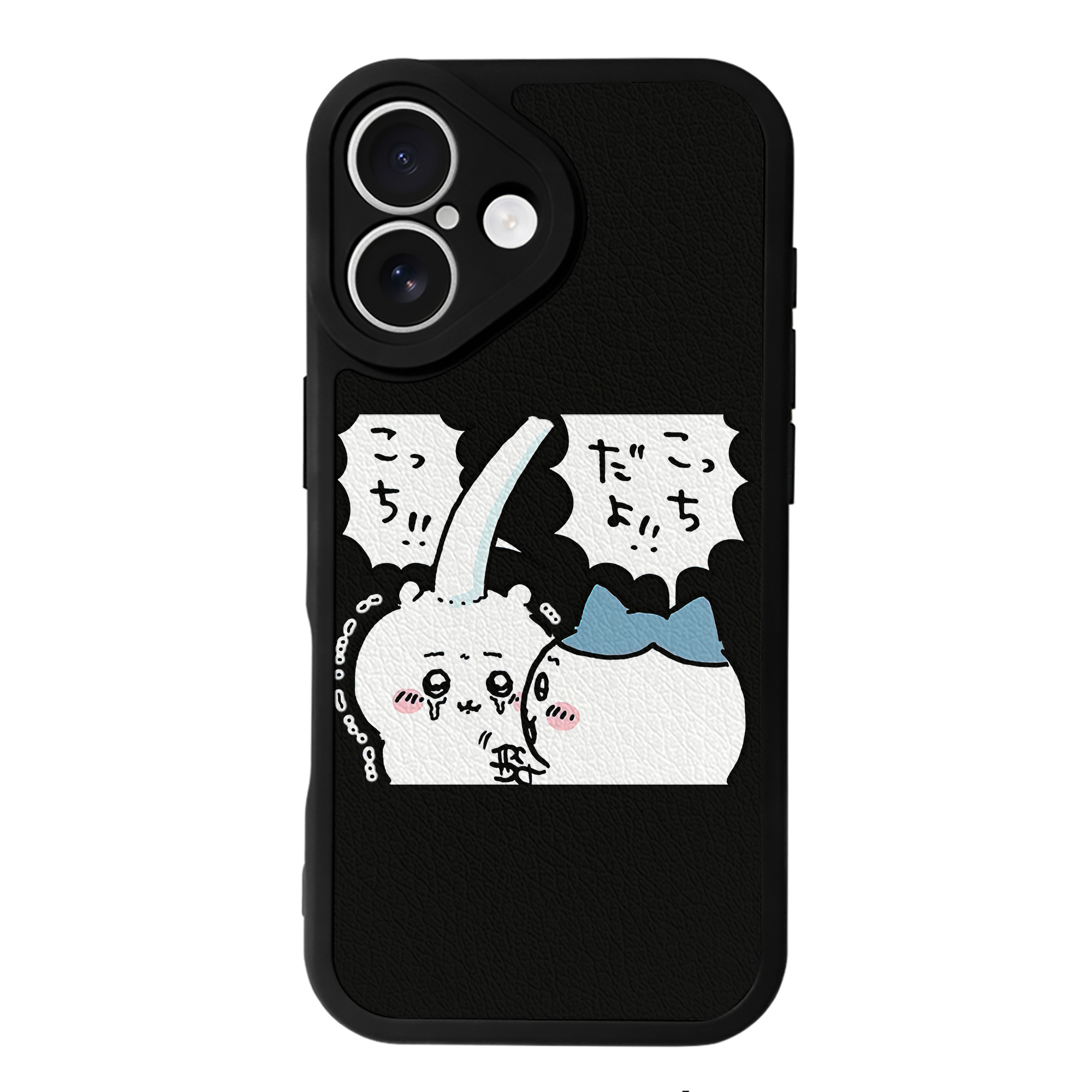 （画像用） ちいかわ ハチワレ Chii-kawa hachiware 【iPhone 16シリーズ対応】シリコンスマホケース（レザー調） 材質：シリコン